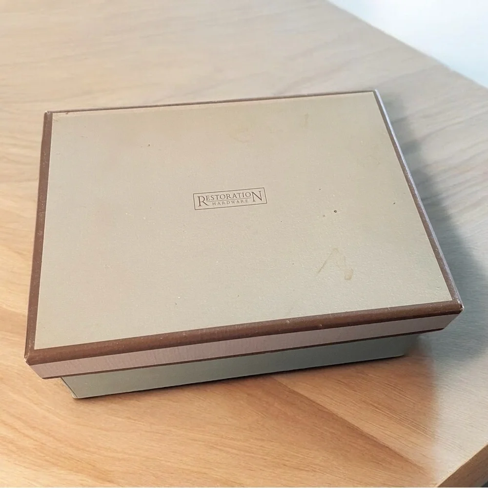 Restoration Hardware Carte Postale Set of 4 Appetizer Plates w/Box, 5” x…